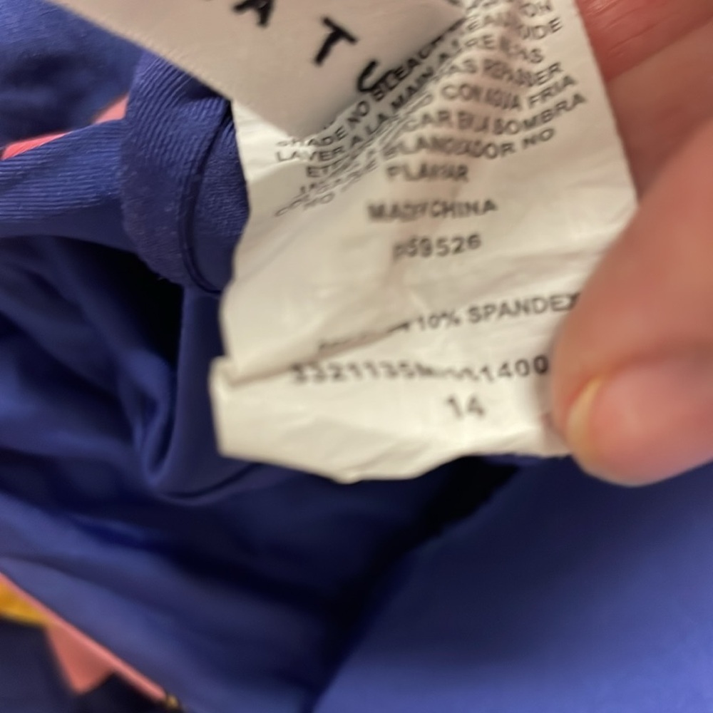 Trina Turk Breeze V-Neck Ruffle One-piece Bathing Suit size 14 - Picture 6 of 6